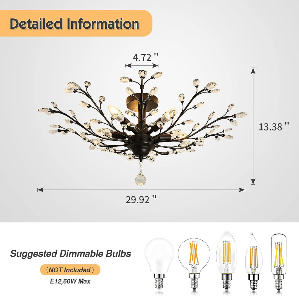 Vintage Luxe Black Chandelier - View 4