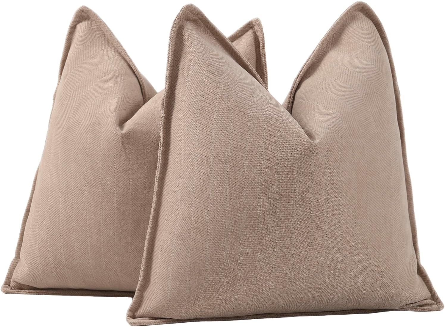 Chenille Boho Beige Throw Pillow Cover — 20" — Camel