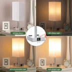 Dimmable Beige Bedside Lamp — Set of 2 - View 4