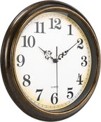 Battery Operated Gold Wall Clock — 12" - View 9
