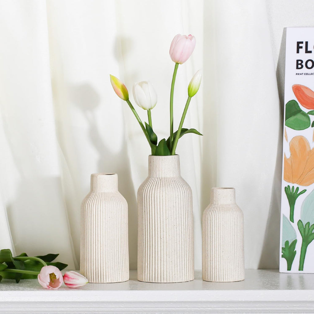 Boho Beige Vase — Set of 3 - View 5