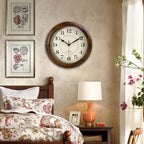 Battery Operated Mid-Century Wood Wall Clock — 14" - View 5