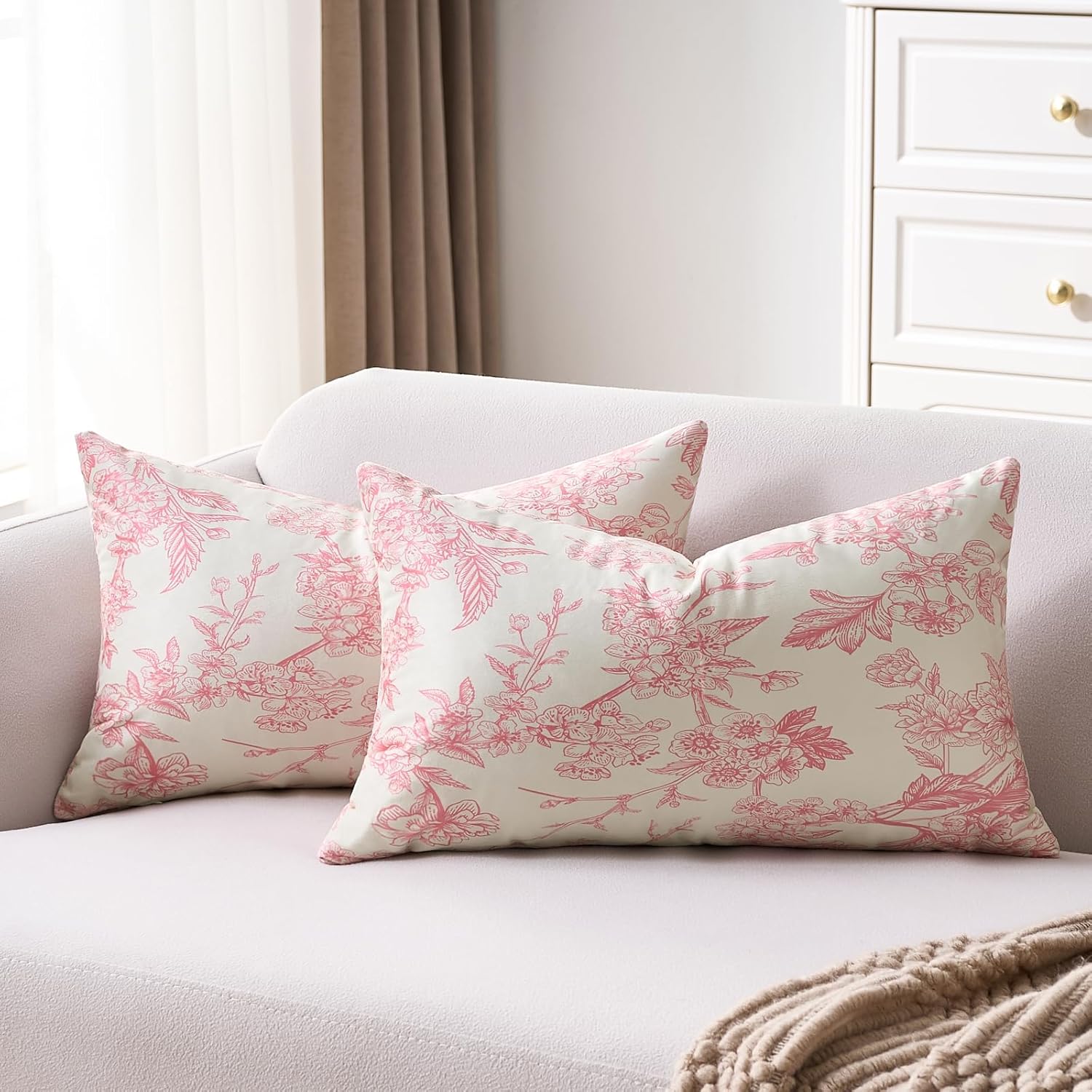 Velvet Boho Black Throw Pillow — 20" — Pink