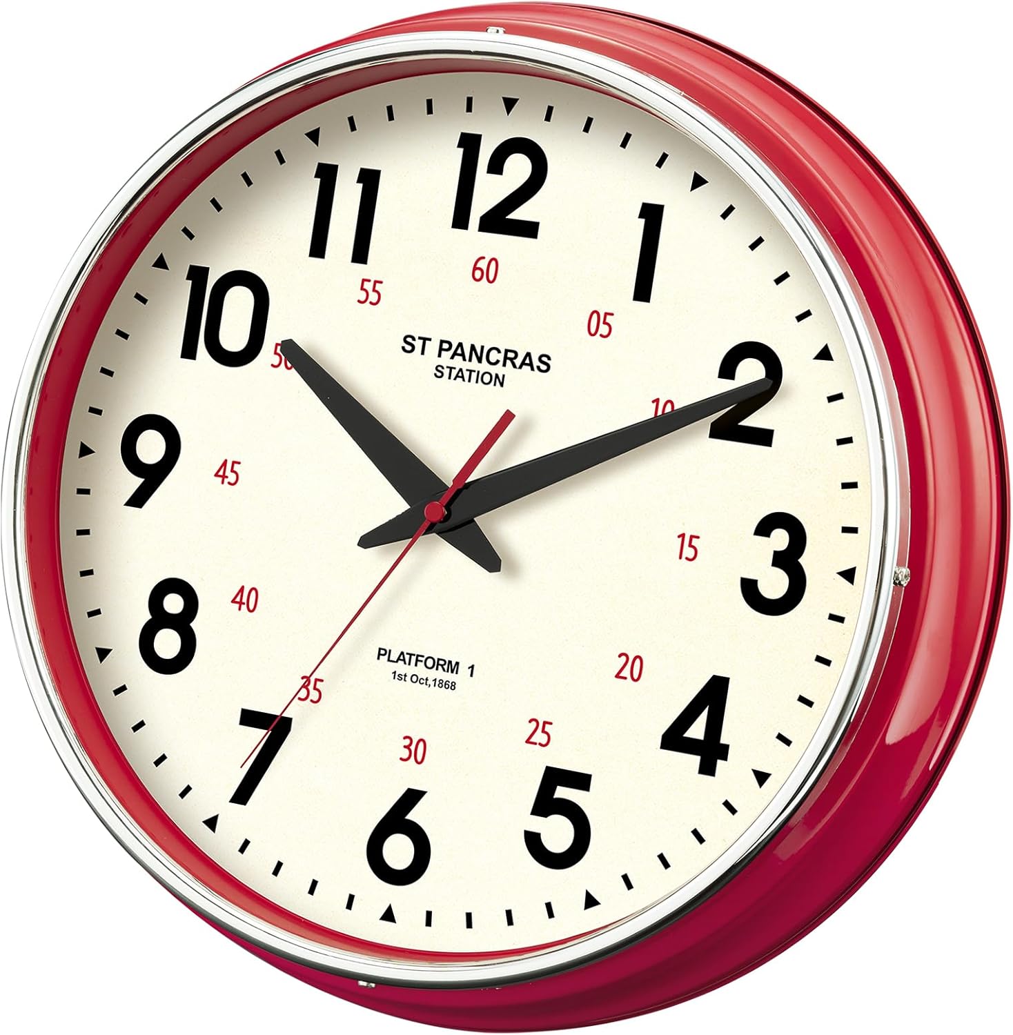 Vintage Mid-Century Beige Wall Clock — 12.4" - View 7