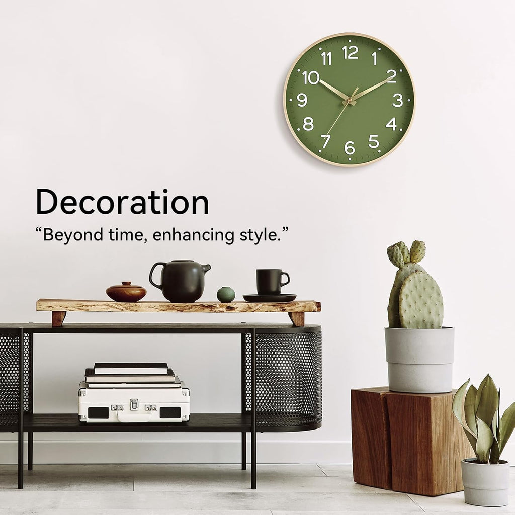 Battery Operated Luxe Black Wall Clock — 8" - View 7