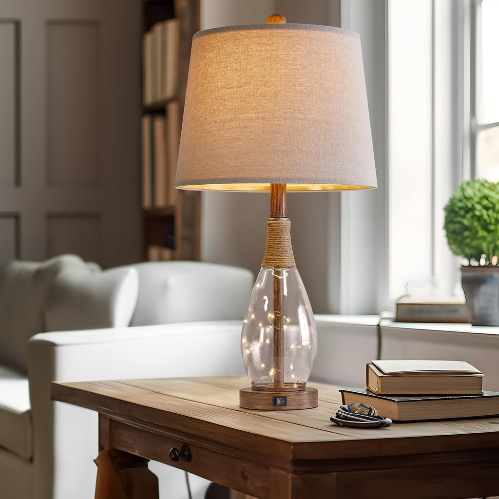 USB Boho Black Bedside Lamp — Set of 2 - View 9