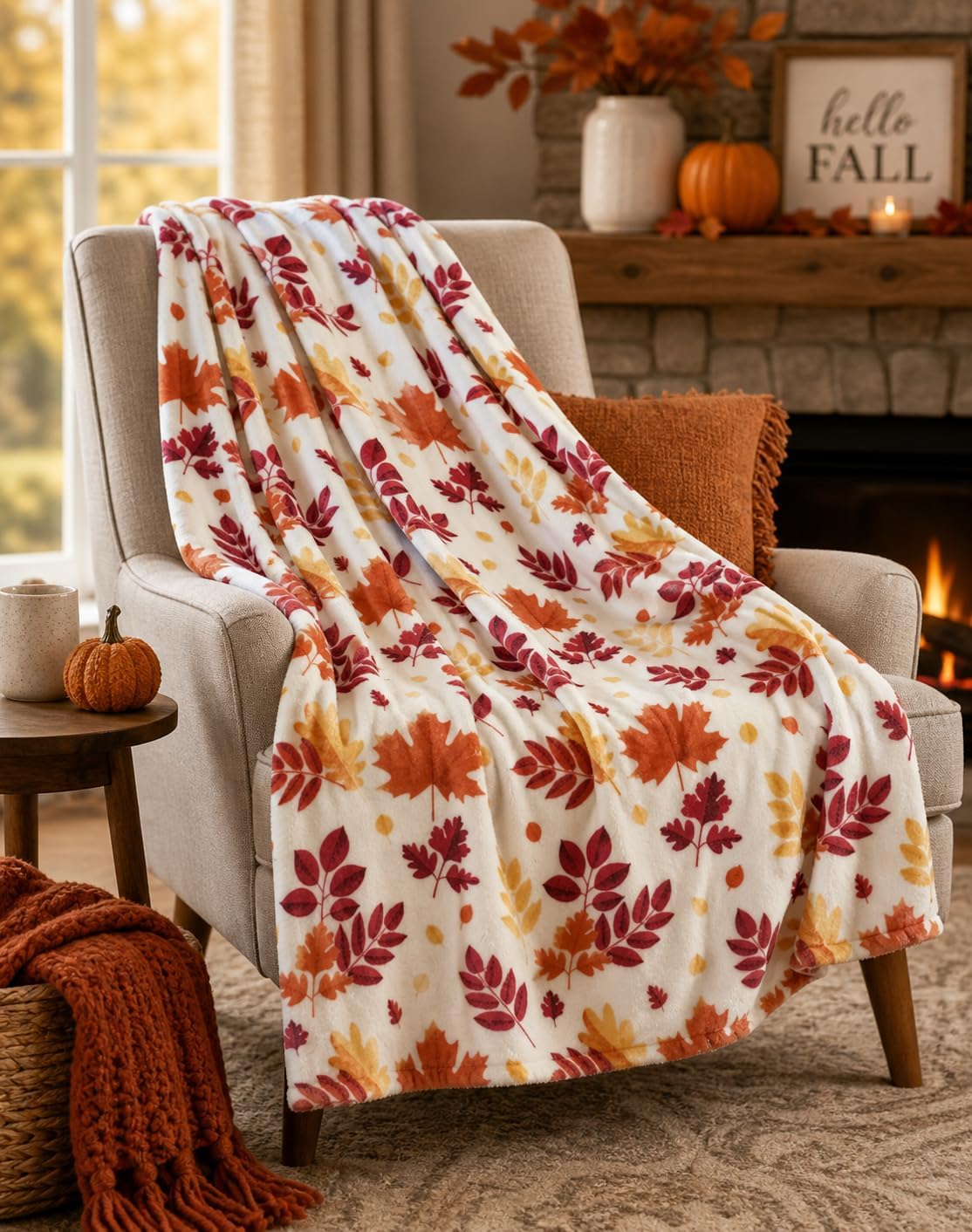 Luxe Blue Throw Pillow — 70" — Hickory Leaves