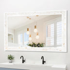 Framed Brown Wall Mirror — 30" — 48"L x 30"W