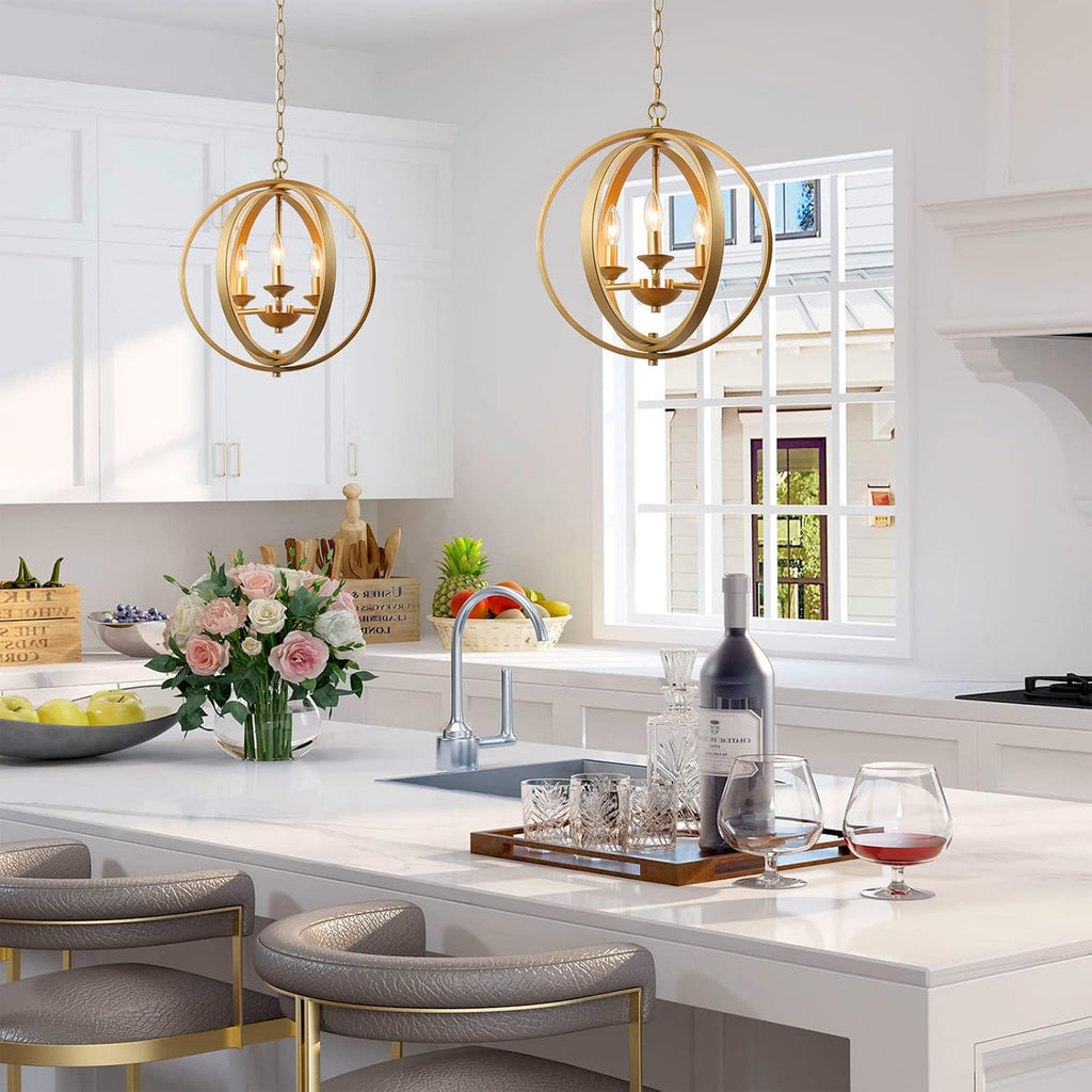 Luxe Gold Chandelier — 3-Light - View 2