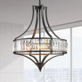 Round Farmhouse Black Chandelier — 6-Light — 21.6” Black 6-Light