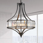 Round Farmhouse Black Chandelier — 6-Light