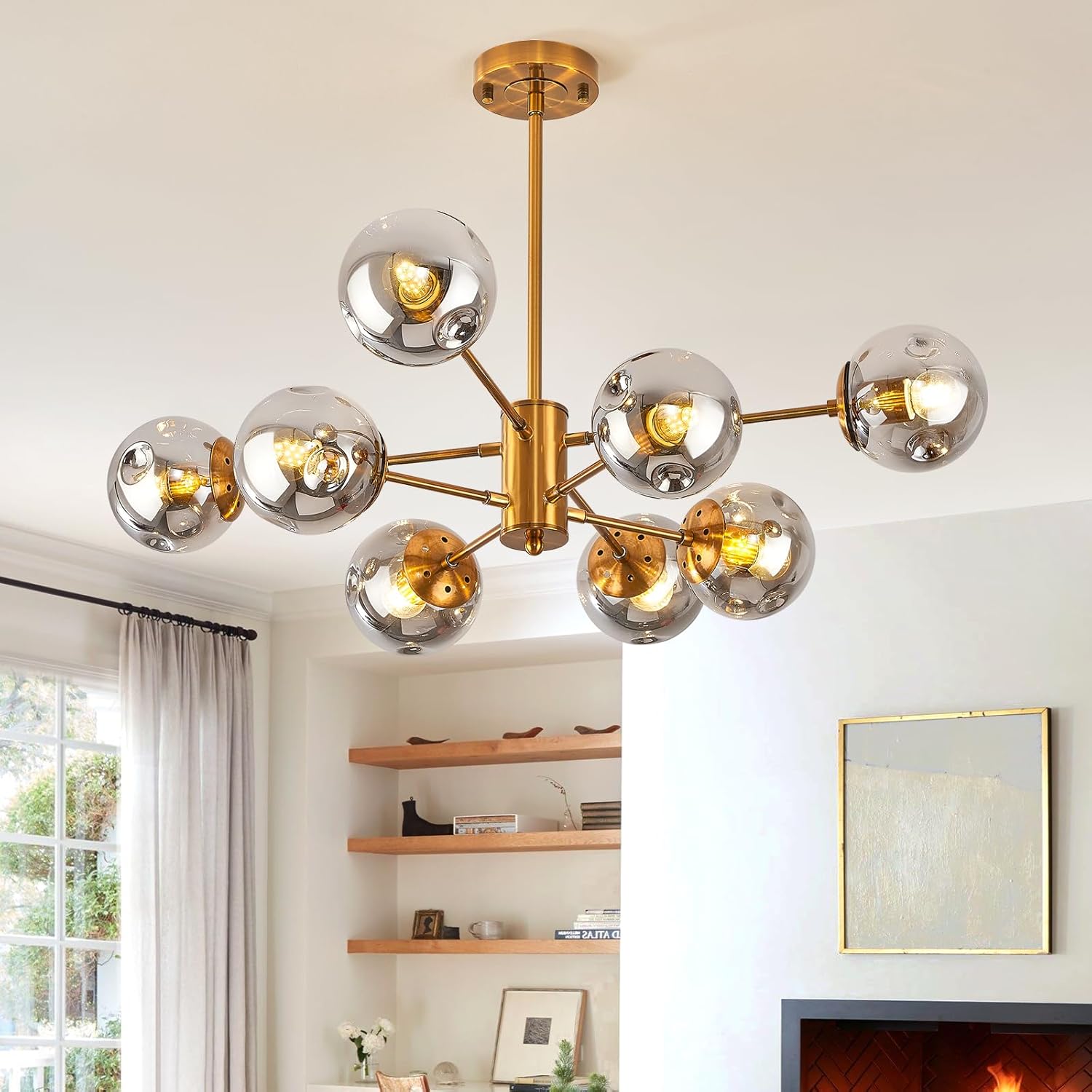Vintage Farmhouse Black Chandelier — 6-Light — Gold 8-Light Pendant