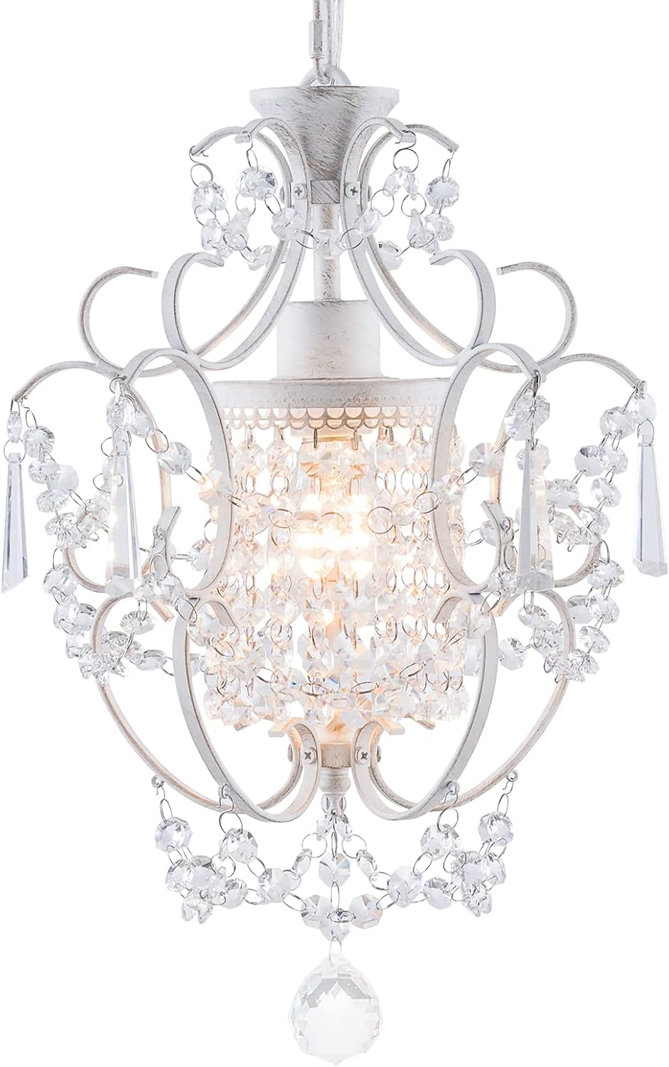 Farmhouse Gold Chandelier — 1-Light — White Sweep Gold