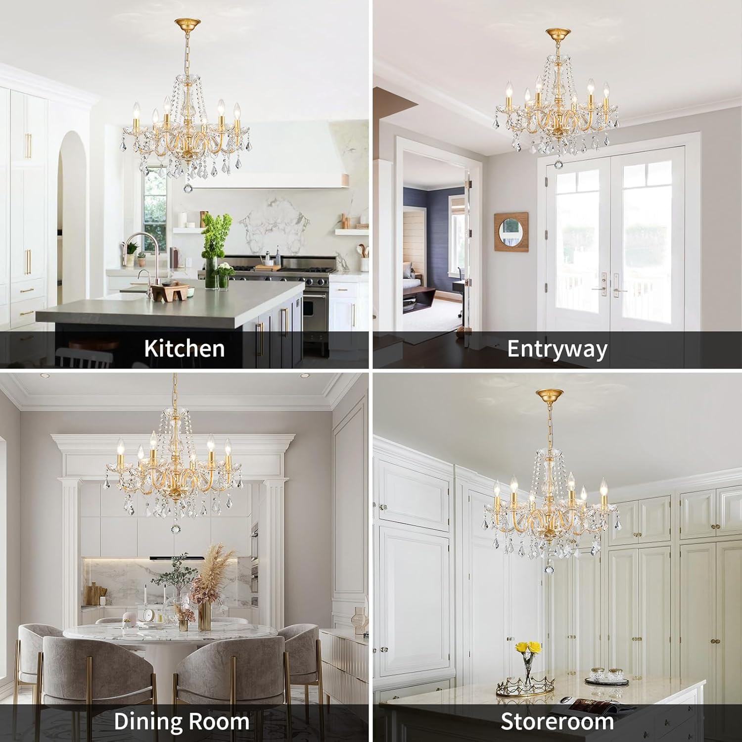 Adjustable Luxe Black Chandelier — 27" - View 9