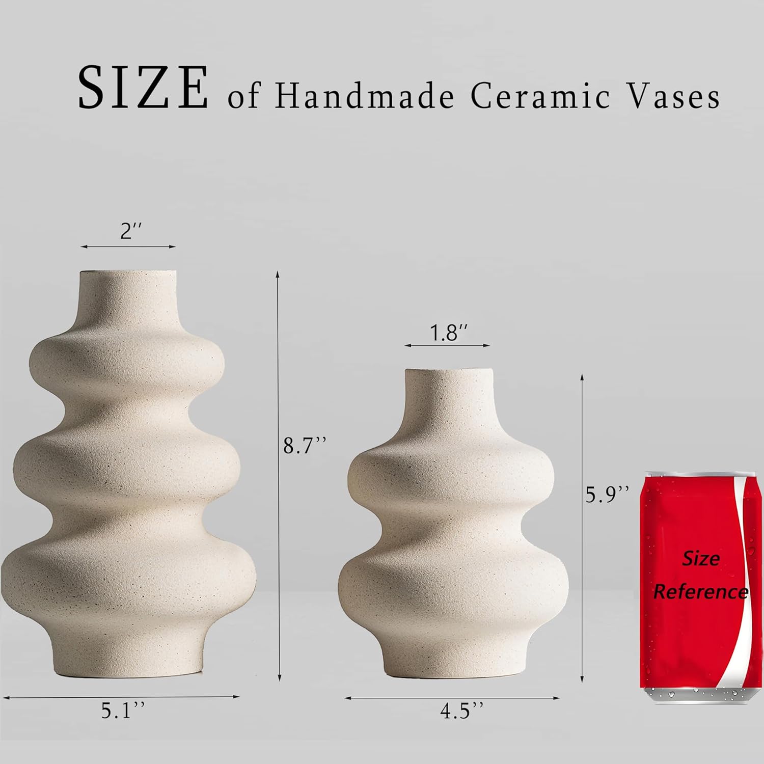 Round Boho White Flower Vase - View 3