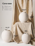Farmhouse Beige Flower Vase — 8" - View 2