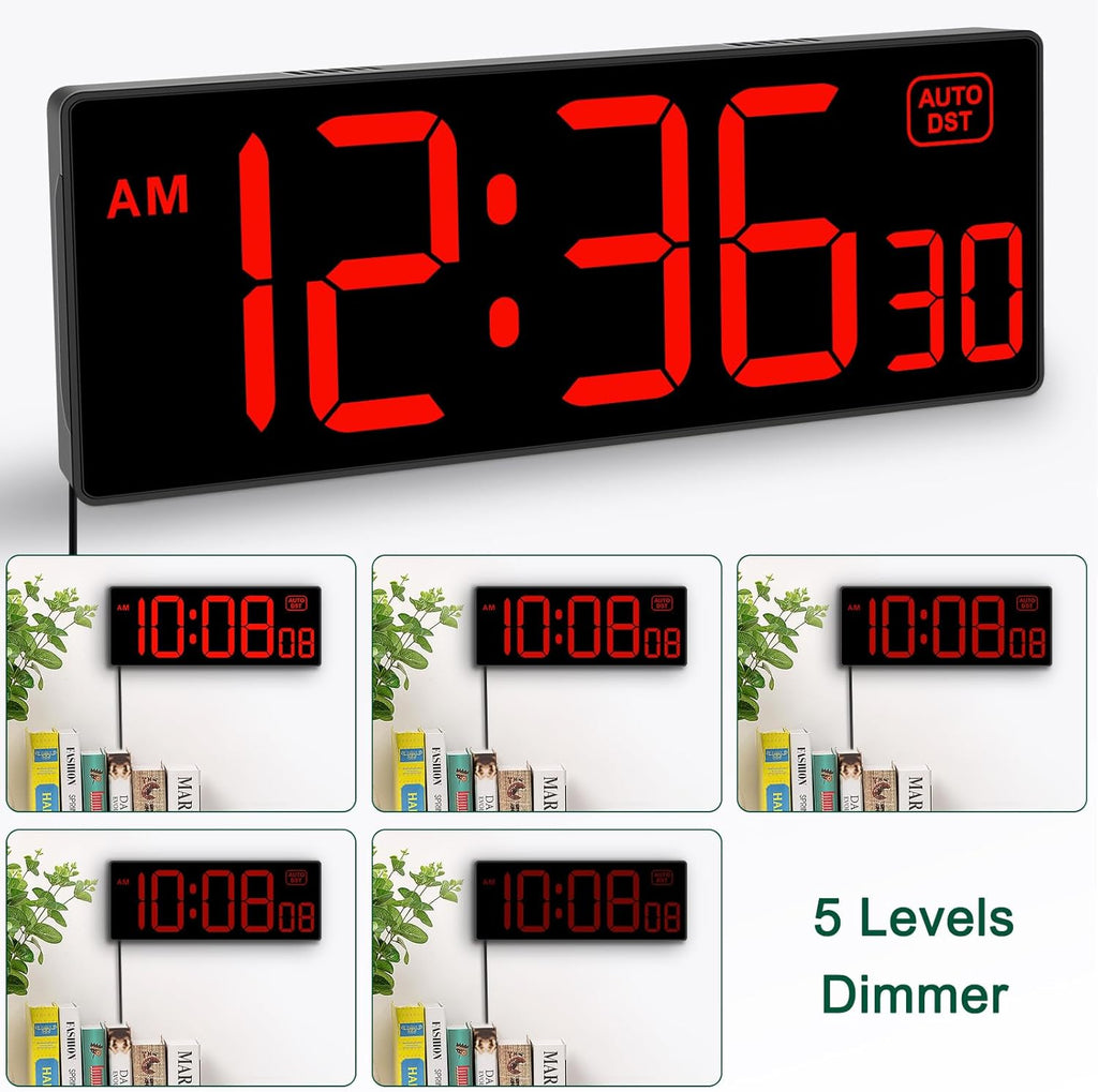 Dimmable Blue Wall Clock — 10.2" - View 4