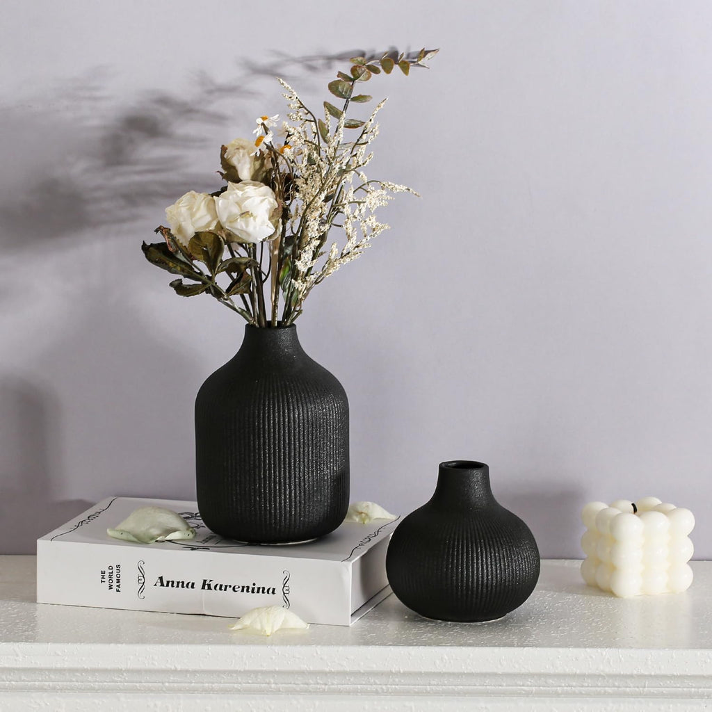 Boho Black Decorative Vase — Set of 3 - View 7