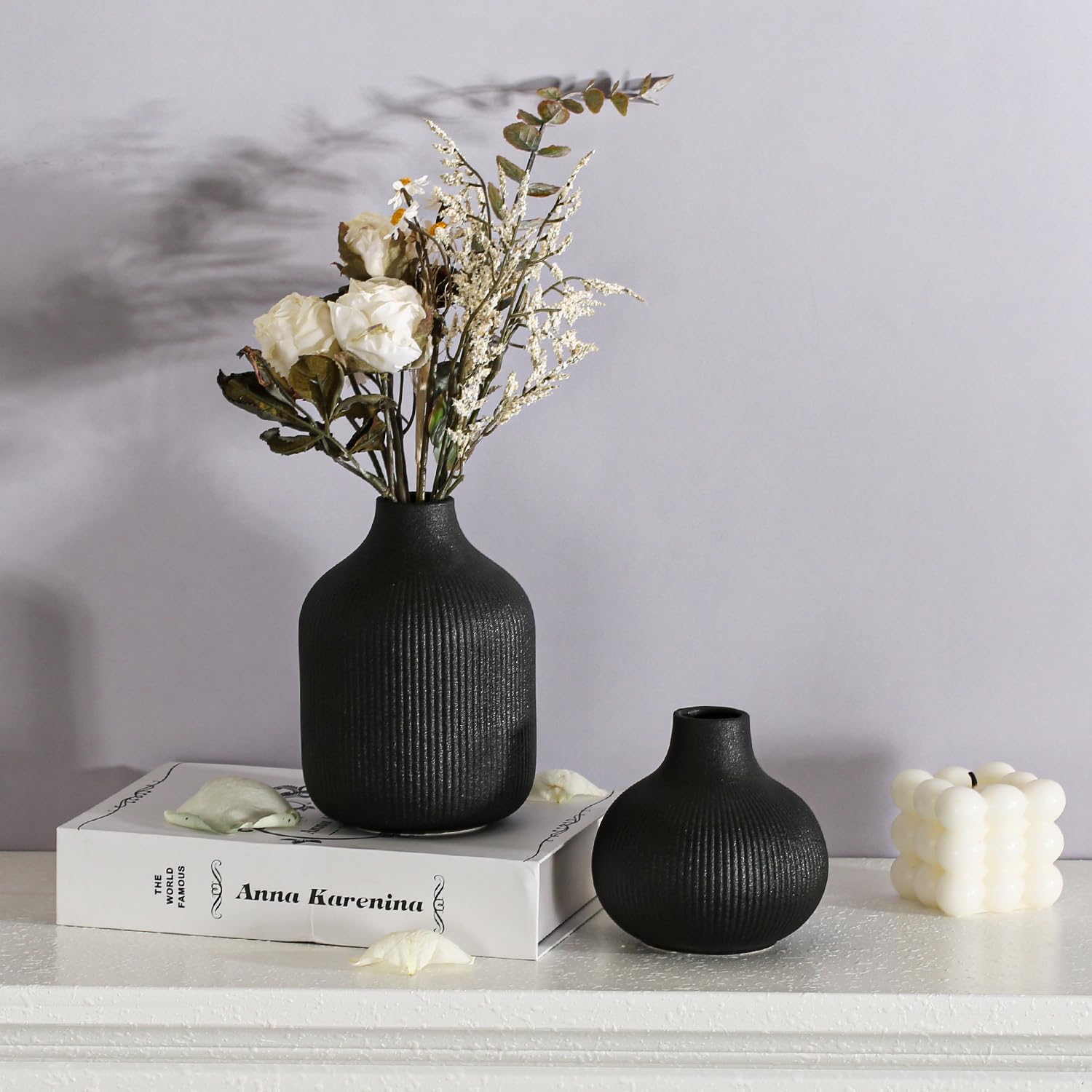 Boho Black Decorative Vase — Set of 3 - View 7