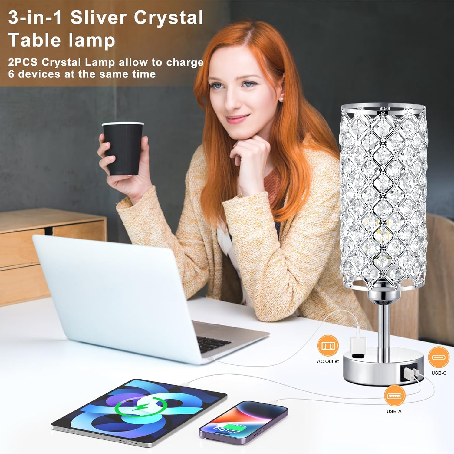 Dimmable Luxe Black Table Lamp — Set of 2 - View 3