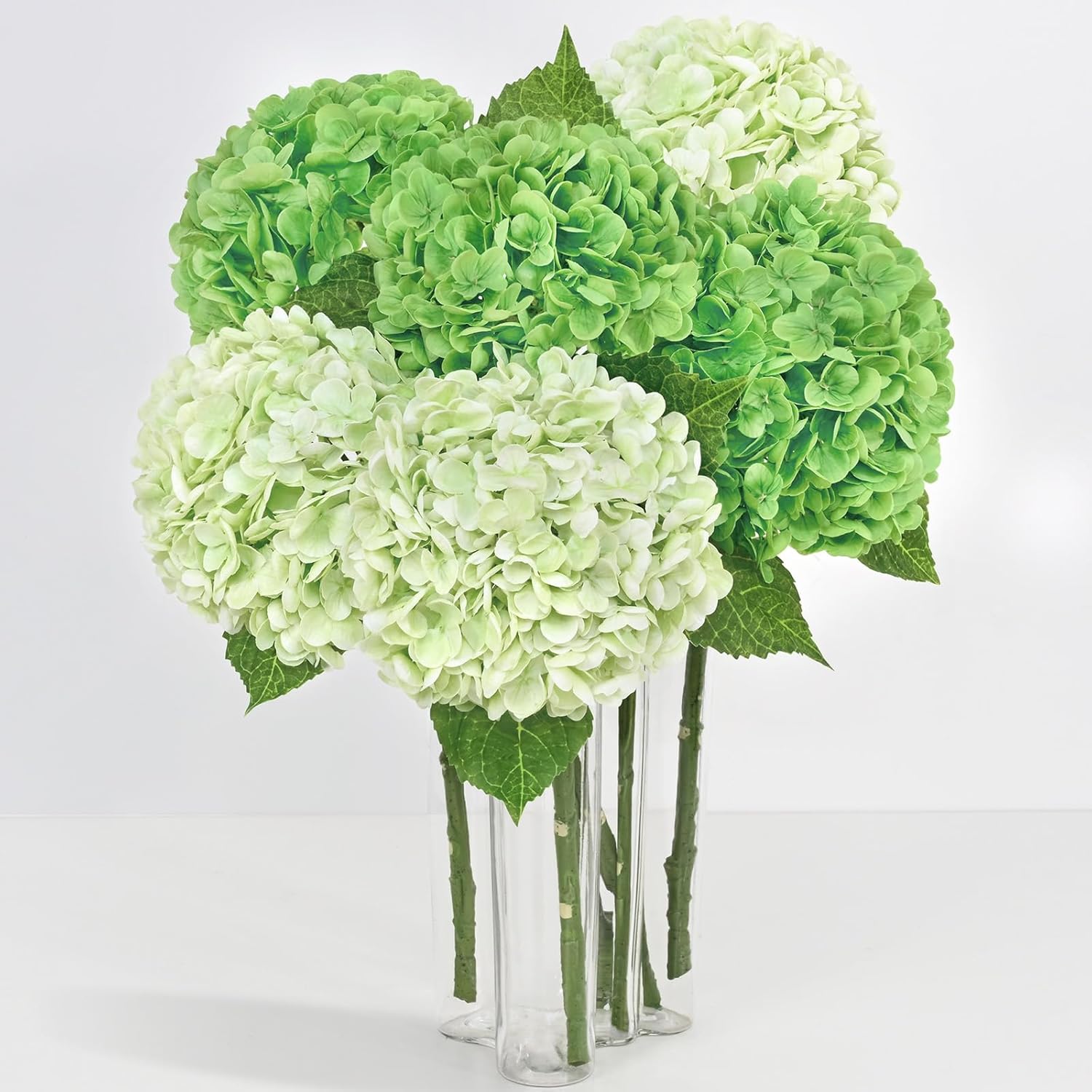 Blue Artificial Flowers — 21" — Light Green & Dark Green
