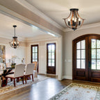 Vintage Farmhouse Black Chandelier — 4-Light - View 6
