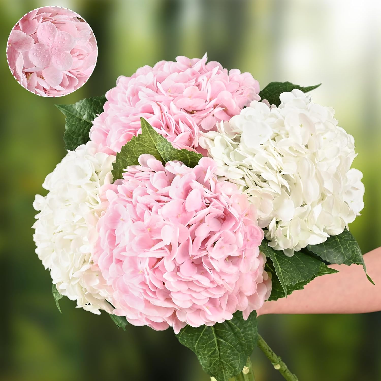 Beige Artificial Flowers — 21" — White & Pink