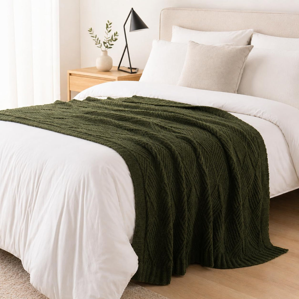 Knit Beige Throw Pillow — 50" - View 4
