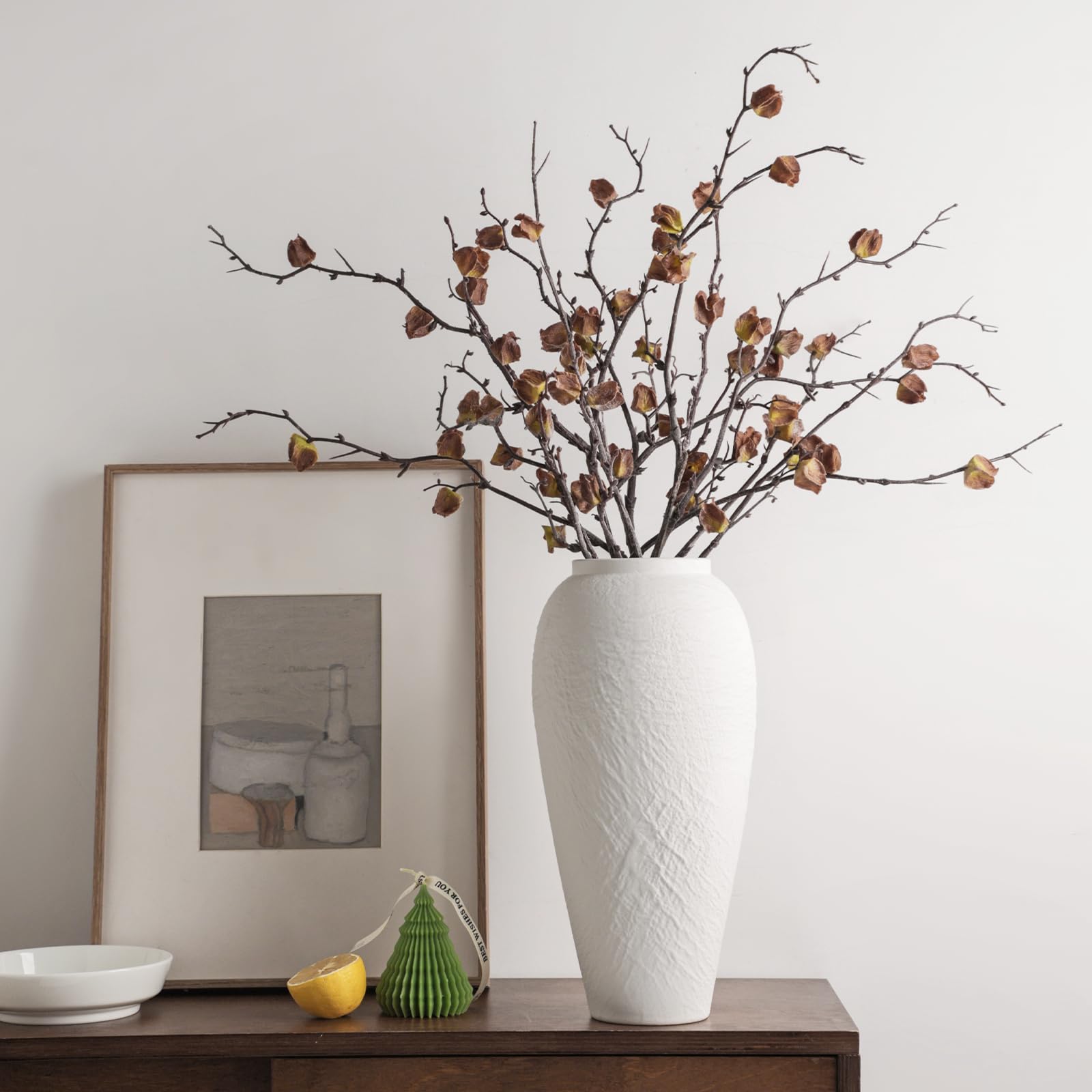 Vintage Farmhouse Ceramic Flower Vase — 12.6"