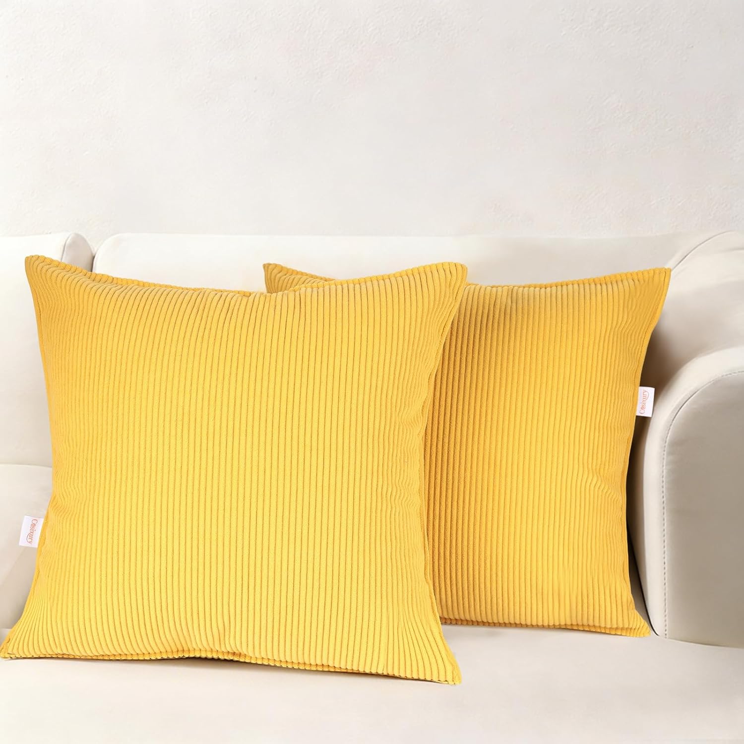 Boho Beige Throw Pillow Cover — 18" — Yellow