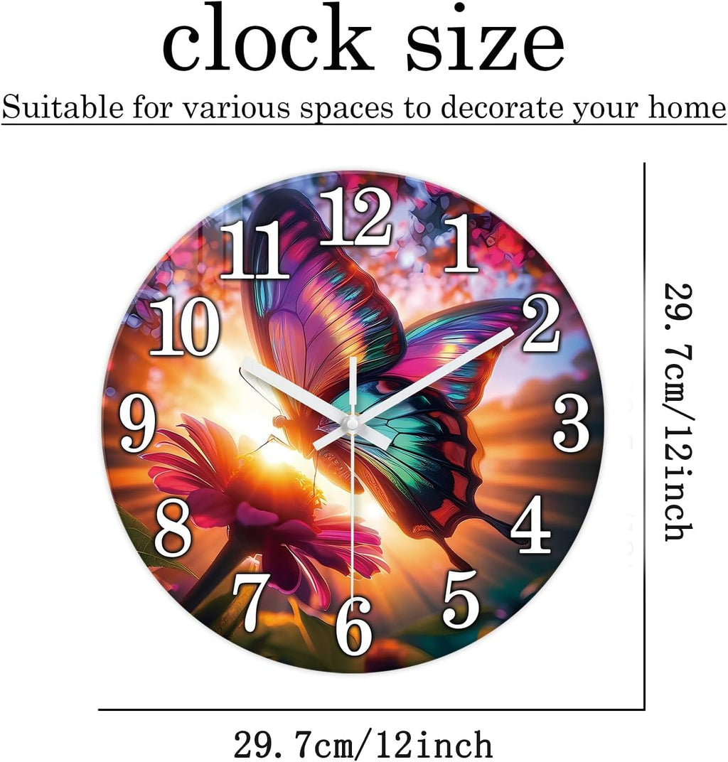 Battery Operated Modern Blue Wall Clock — 12" - View 5