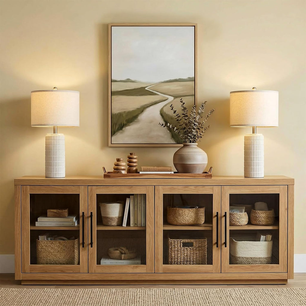 Dimmable Modern Beige Bedside Lamp — 23" - View 7
