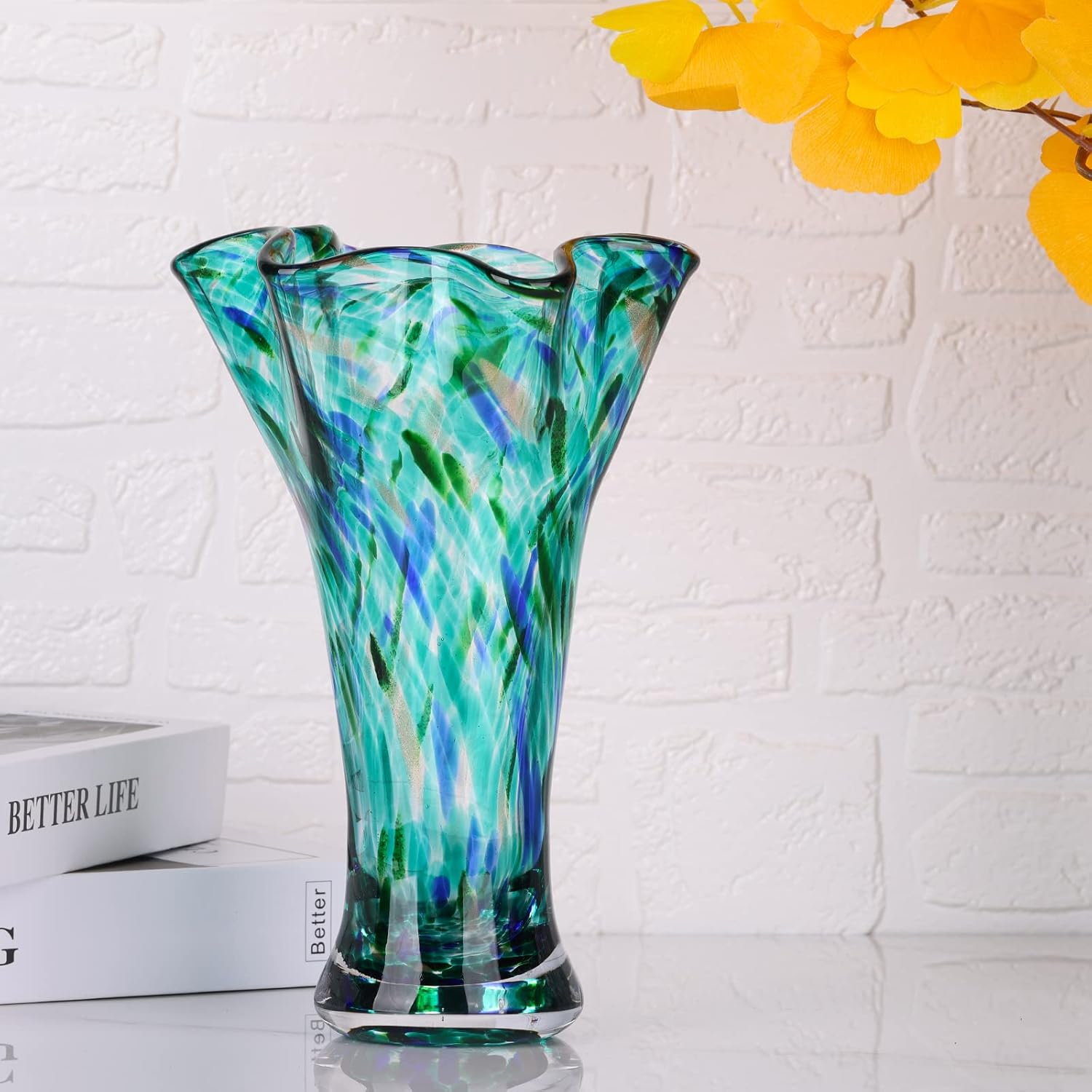 Blue Flower Vase — 9.0" - View 5