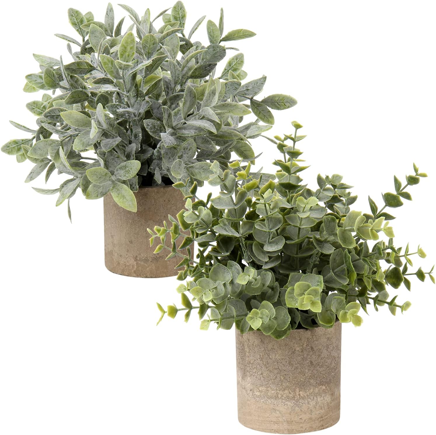 Farmhouse Green Faux Plant — Set of 2 — 2-grey