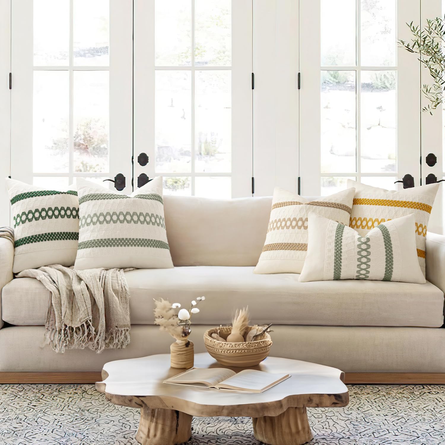 Boho Beige Pillow Cover — 16" - View 7