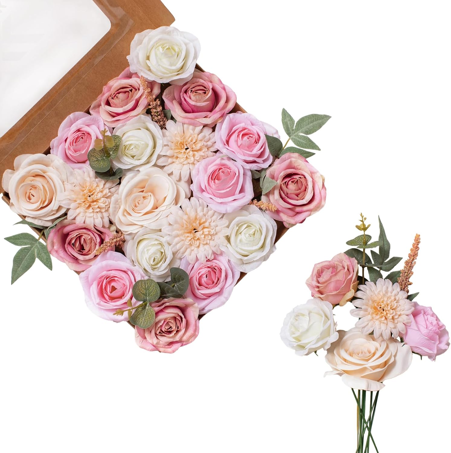 Beige Artificial Flowers — Baby Pink & Blush