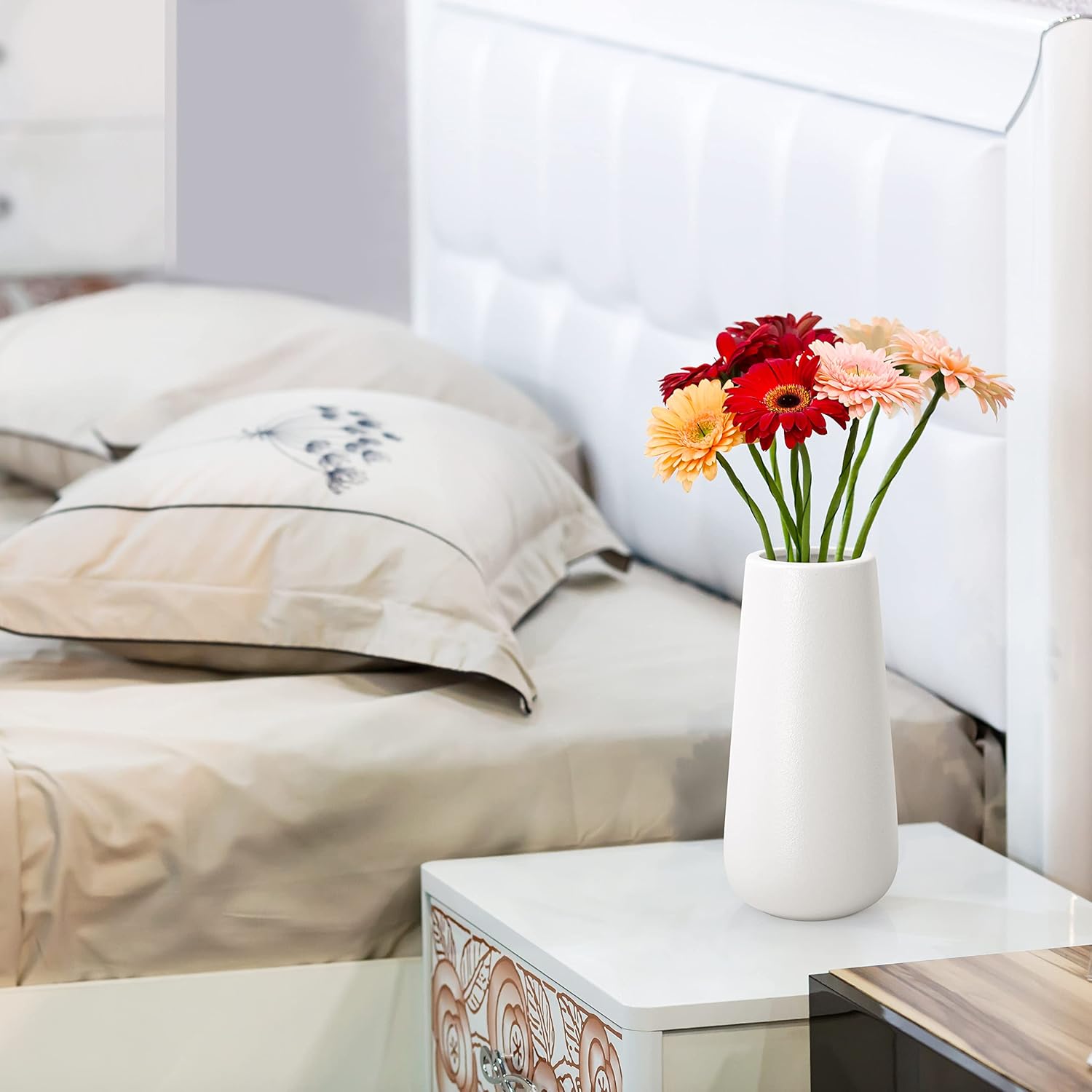 Modern Beige Flower Vase — 8" - View 4
