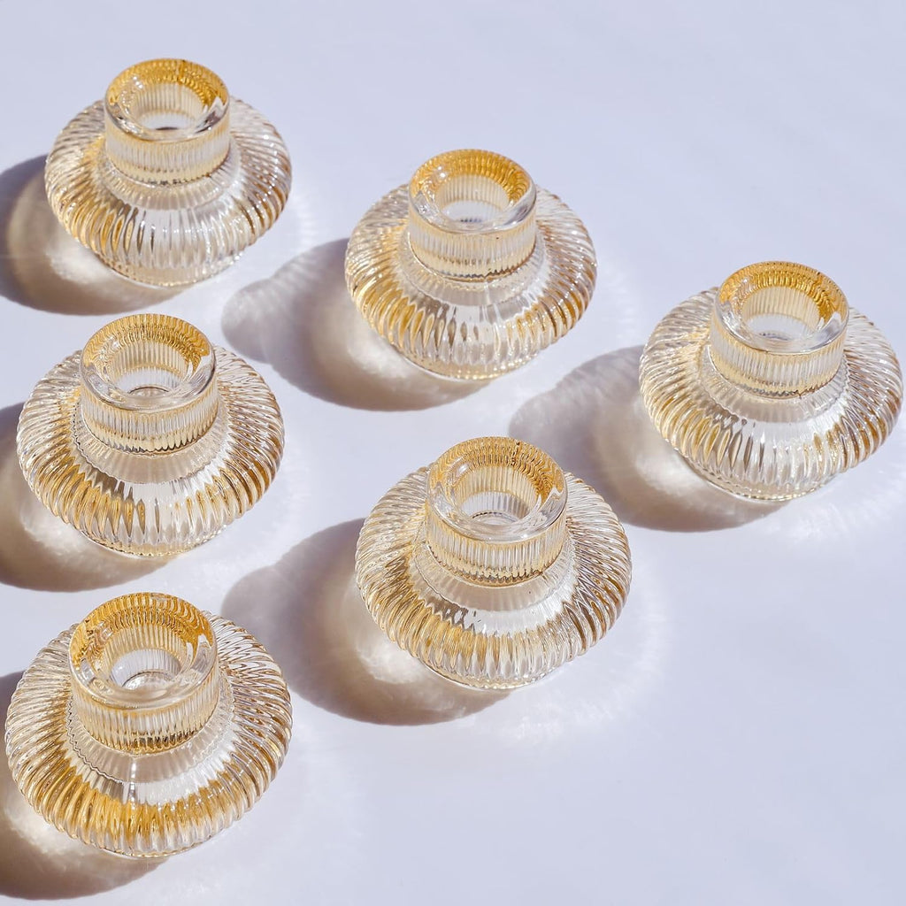 Brown Candle — Set of 6 — Gold