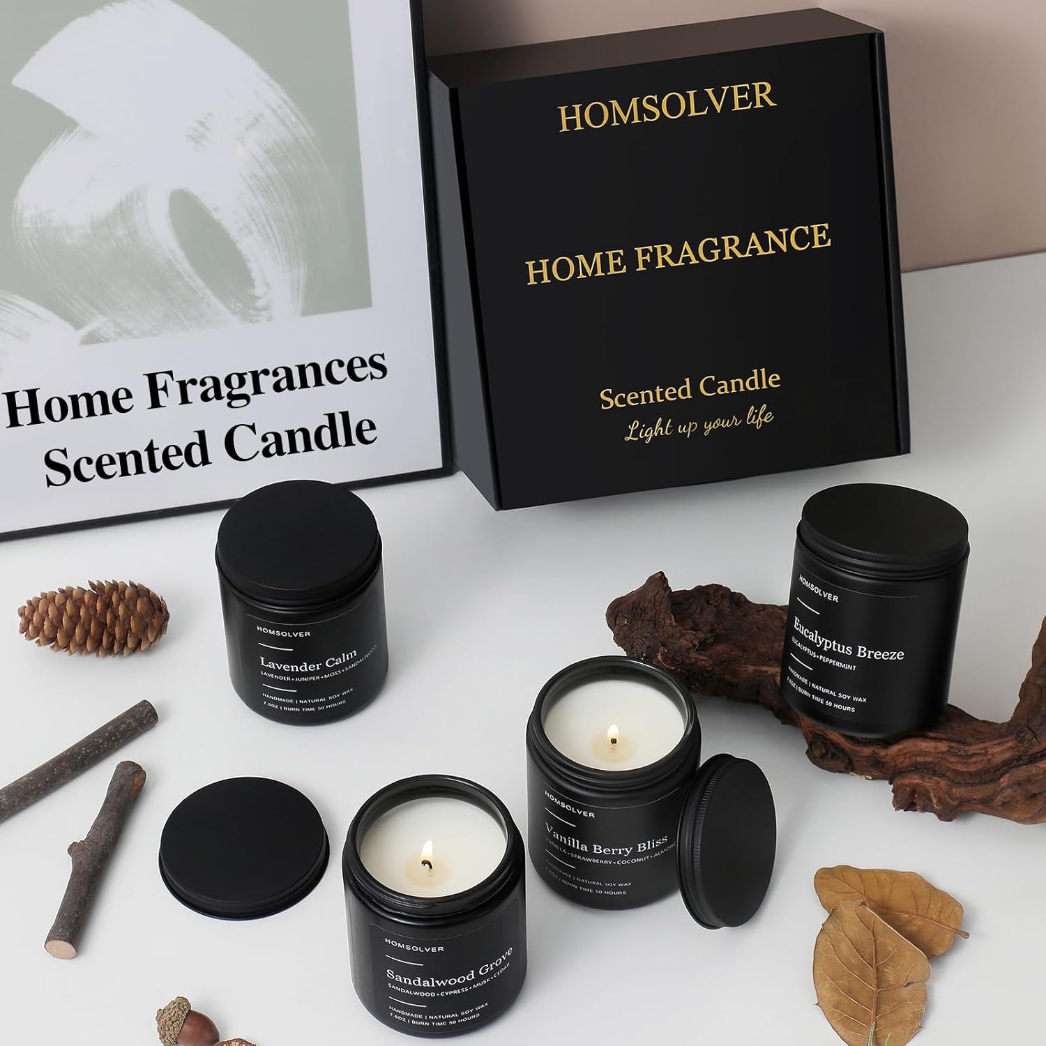 Wood Scented Candle — Set of 4 - View 5