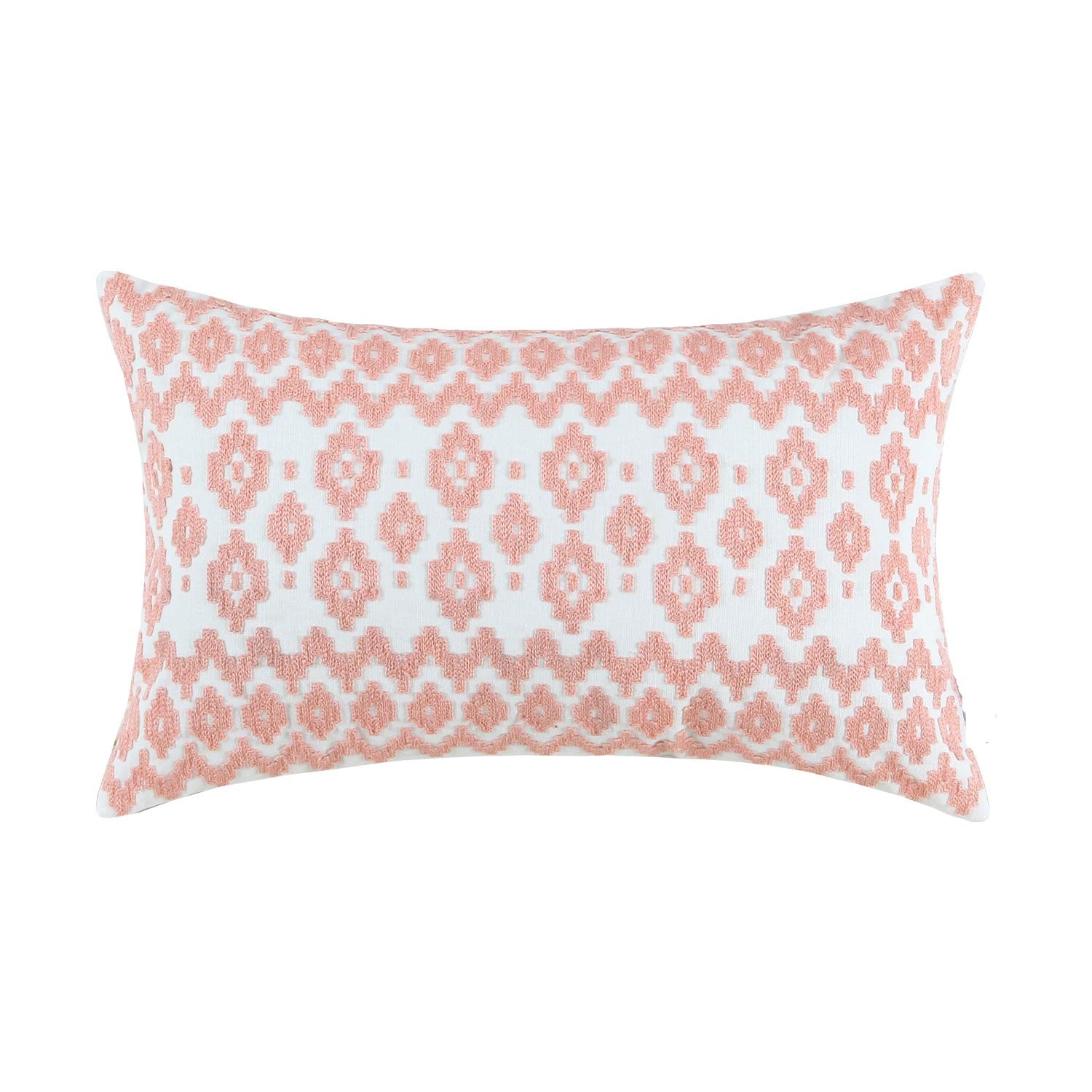 Embroidered Boho Beige Throw Pillow Cover — 20"