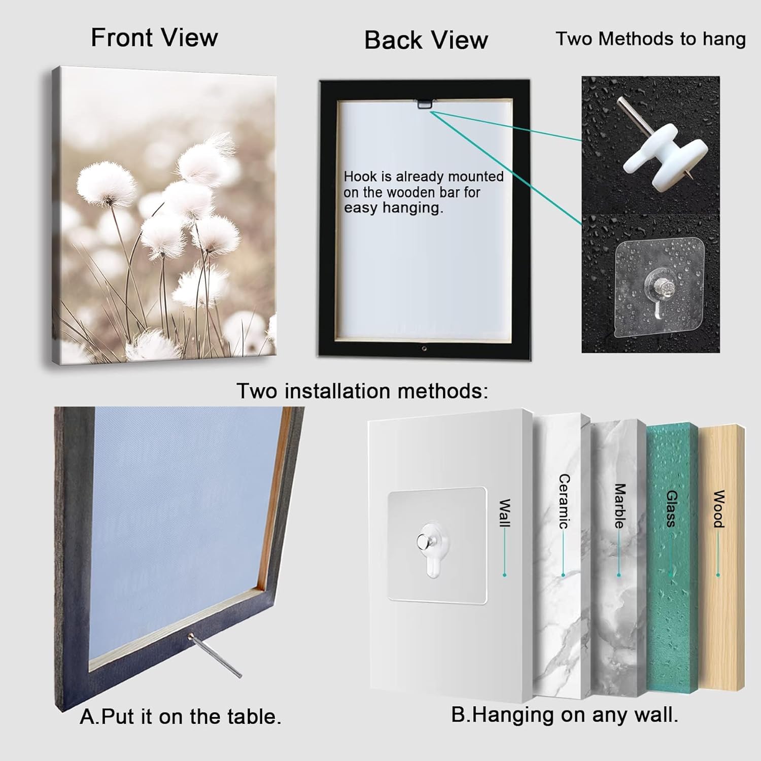 Fabric Canvas Wall Art — 12" - View 6