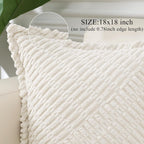 Boho Beige Throw Pillow Cover — 18" - View 2