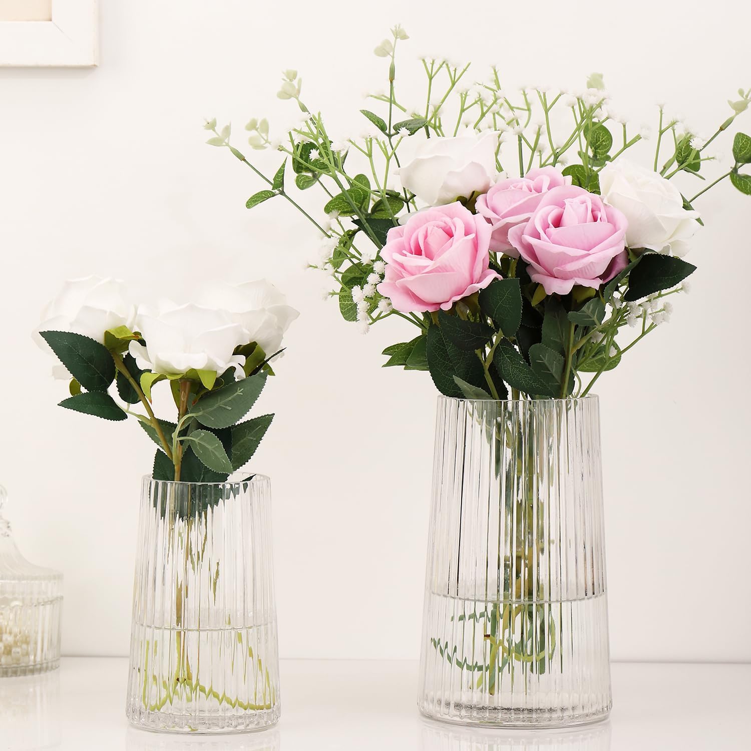 Modern Black Flower Vase — 8" — Large+Medium