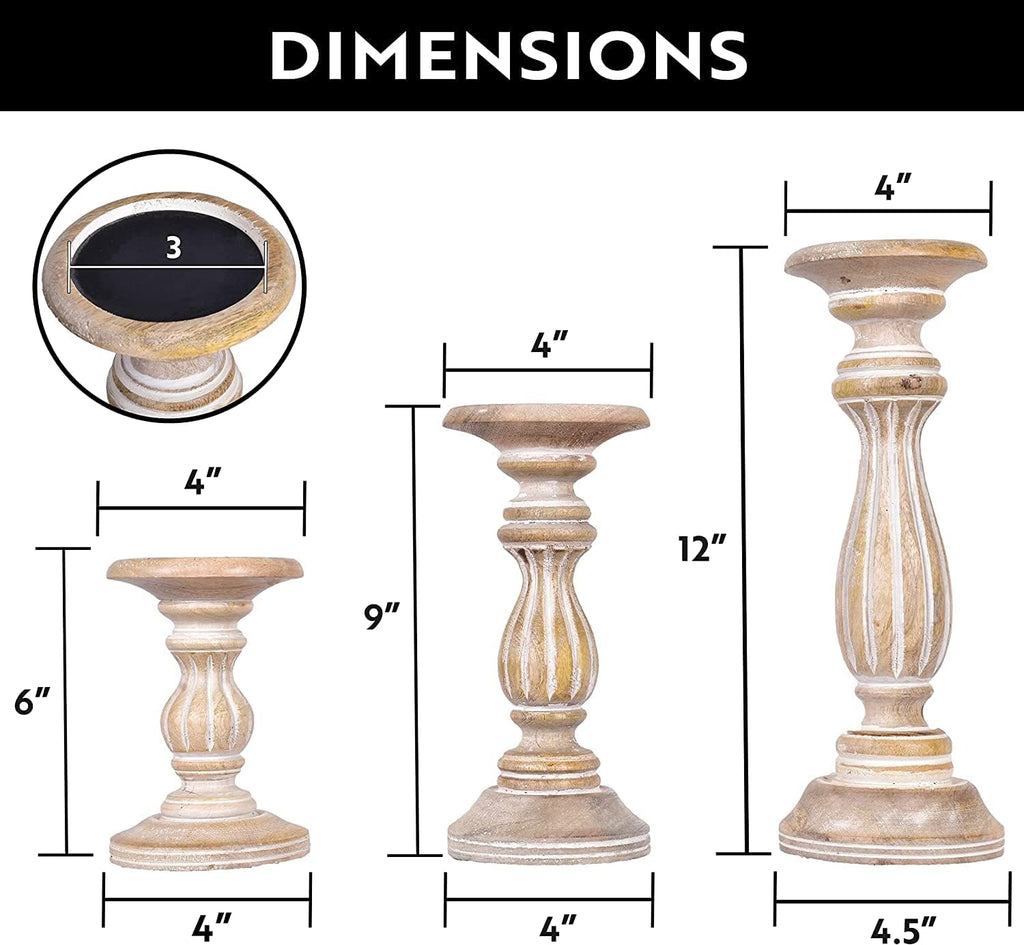 Black Pillar Candle — Set of 3 - View 2