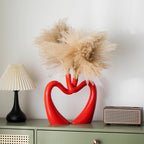 Modern Red Decorative Vase — 11.8" - View 6