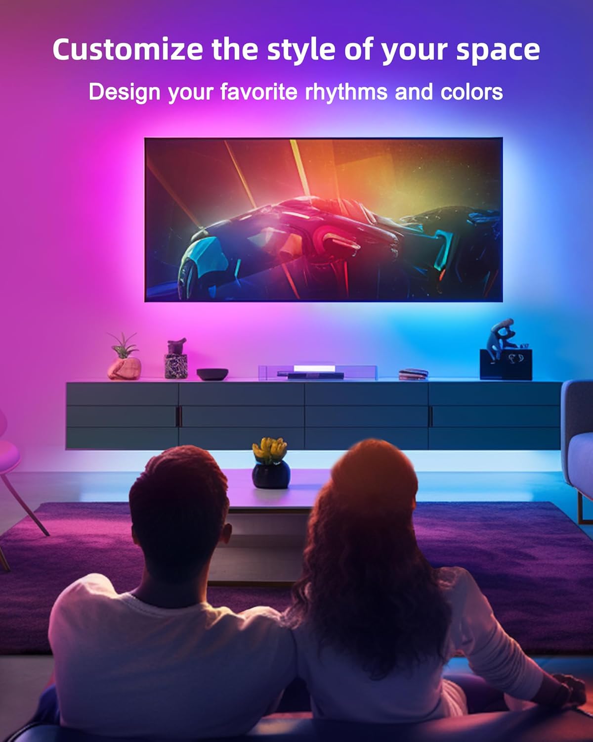 Color Changing Metal LED Strip Lights - View 7