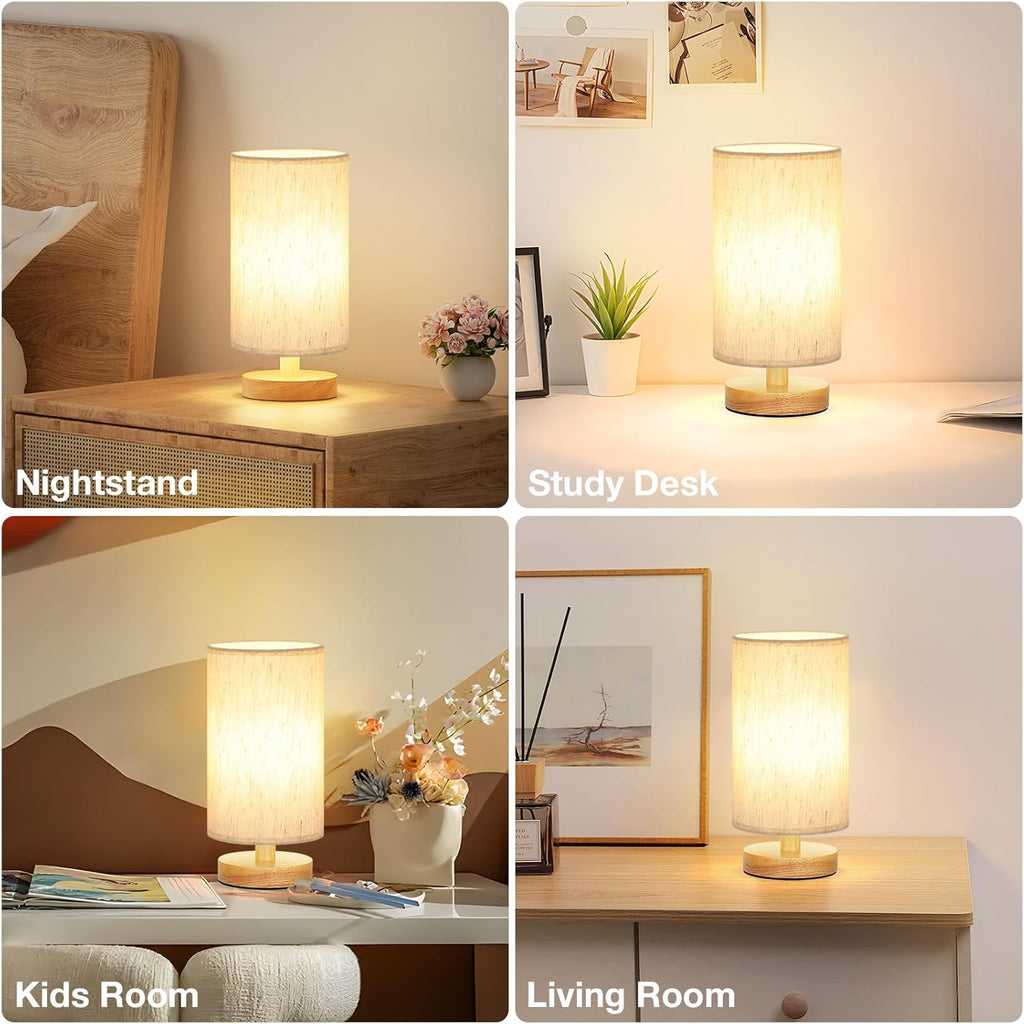 Beige Bedside Lamp — 9" - View 7
