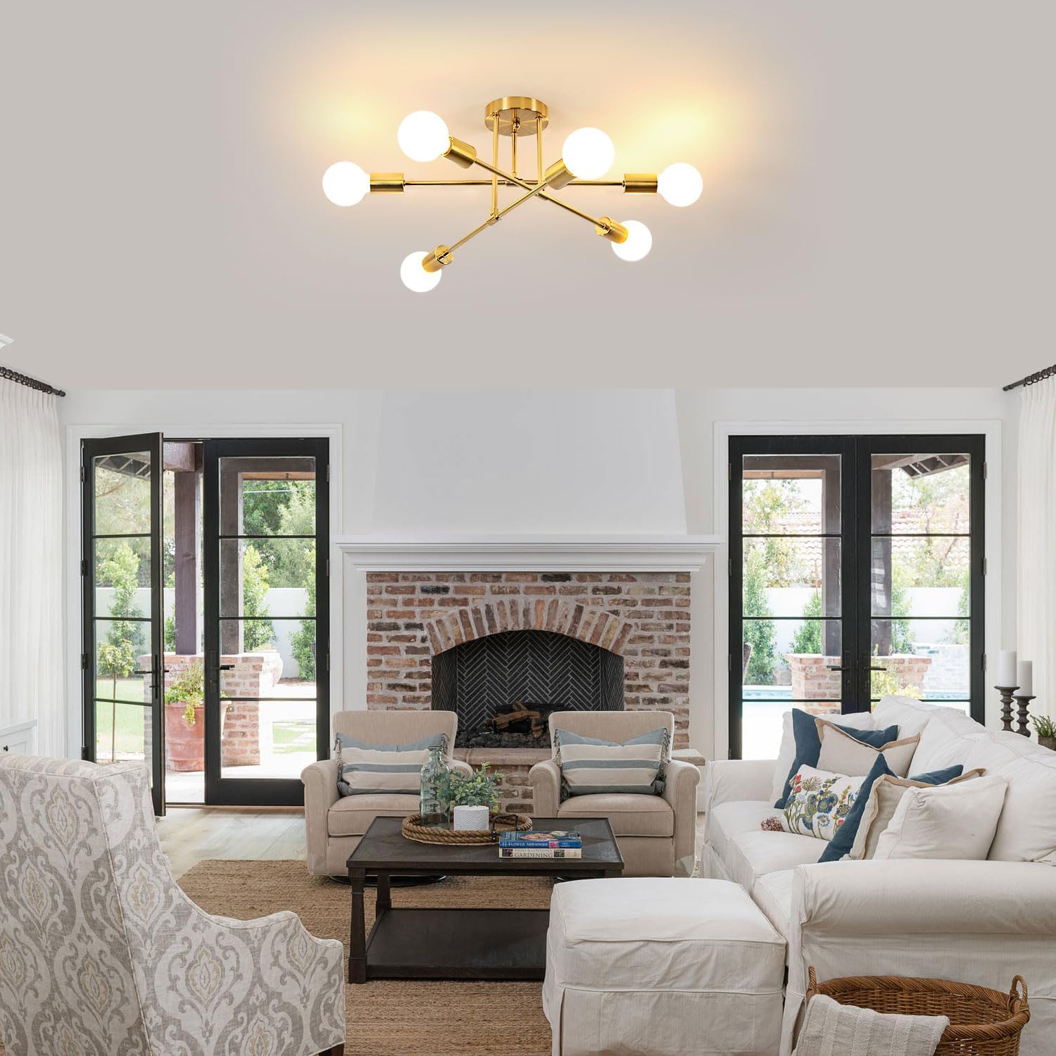 Luxe Black Chandelier — 6-Light - View 2