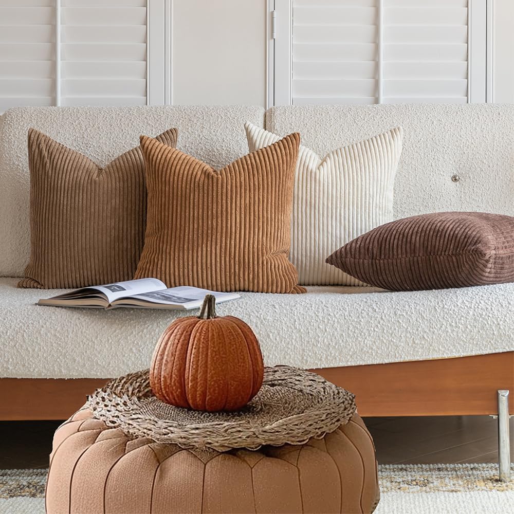 Boho Beige Throw Pillow Cover — 18" - View 2