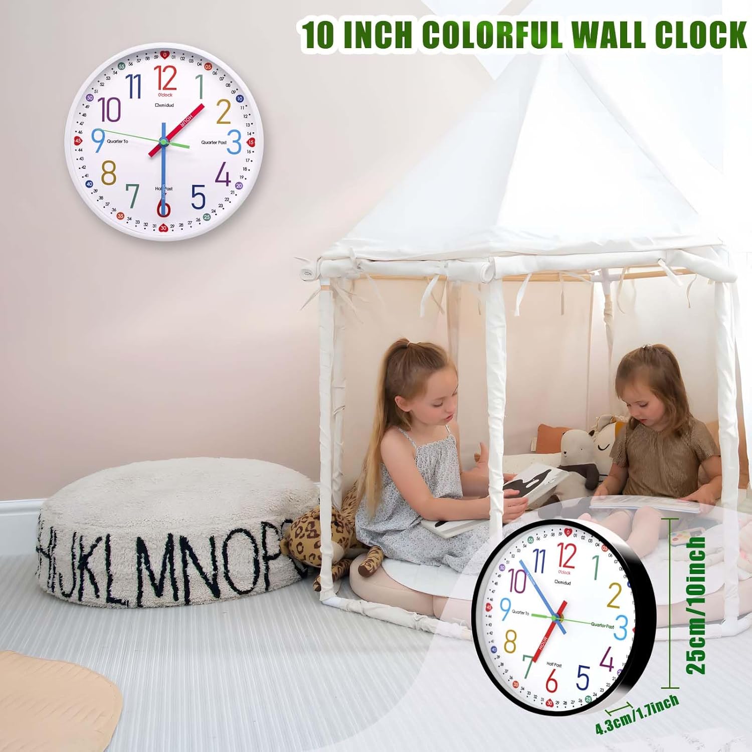Black Wall Clock — 10" - View 2